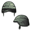 Early inventory image of the Woodland camo variant of the helmet.